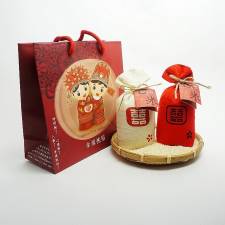 [婚禮小物]幸福抱稻-袋來幸福手工喜米包(300g*2入,附提袋)